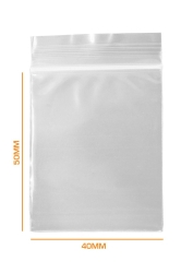 Плик с цип 40х50 - прозрачен