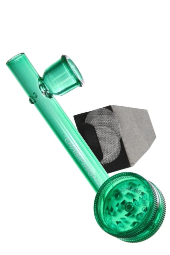 Комплект стъклена лула и грайндер - CHAMP HIGH 