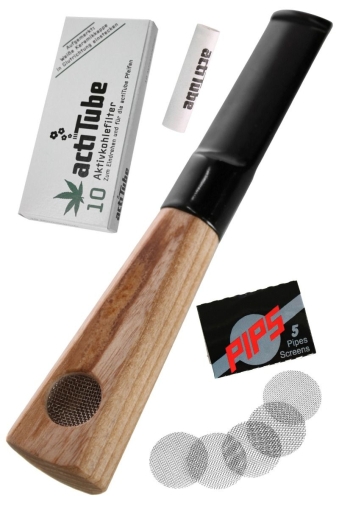 Дървена лула с филтри actiTube 