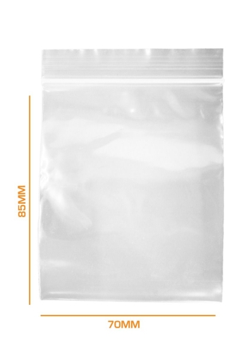 Плик с цип 70х85  - прозрачен