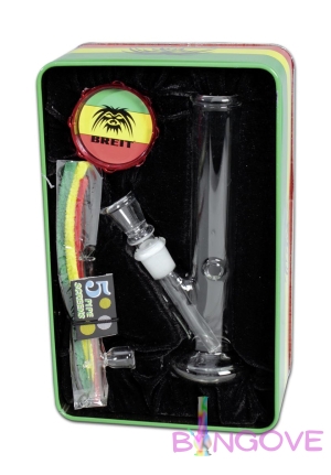 Стъклен бонг - BREIT Mini комплект с грайндер и стъклена лула