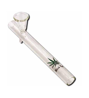 Стъклена лула с листо - 200мм. 