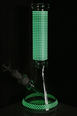 Стъклен светещ бонг - Blue Chess