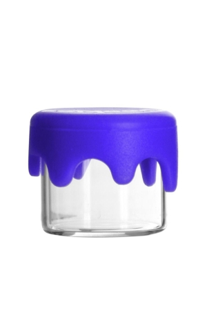 Стъклено бурканче 5мл. със синя силиконова капачка