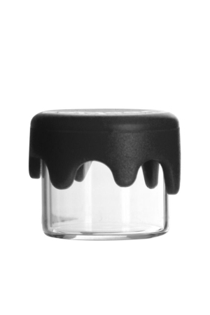 Стъклено бурканче 5мл. с черна силиконова капачка