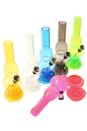 Пластмасов бонг с грайндер - различни цветове