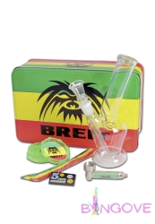 Стъклен бонг - BREIT Mini комплект с грайндер и лула